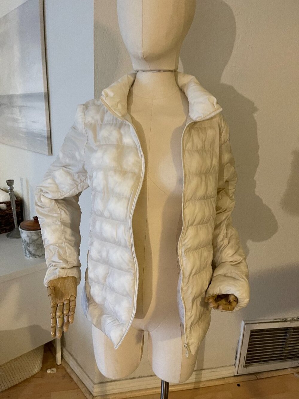 Uniqlo puff-tech off white puffer jacket women size s lightweight pls read desc